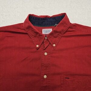 Vintage Bugle Boy Mens Button Down‎ Shirt XL Red Short Sleeve 90s Classic Casual